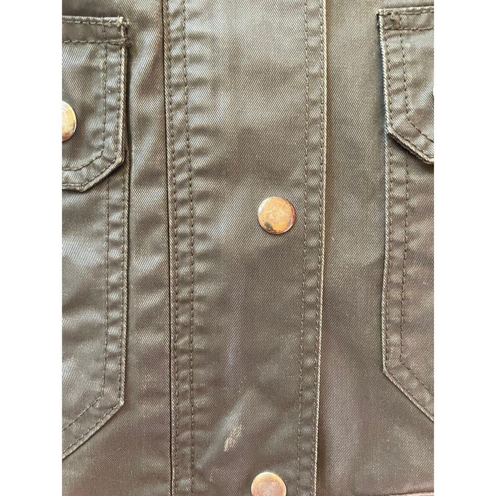 J. Crew Black Label Women XS Downtown Field Utility Jacket Wax Coated Army Green - Picture 4 of 5